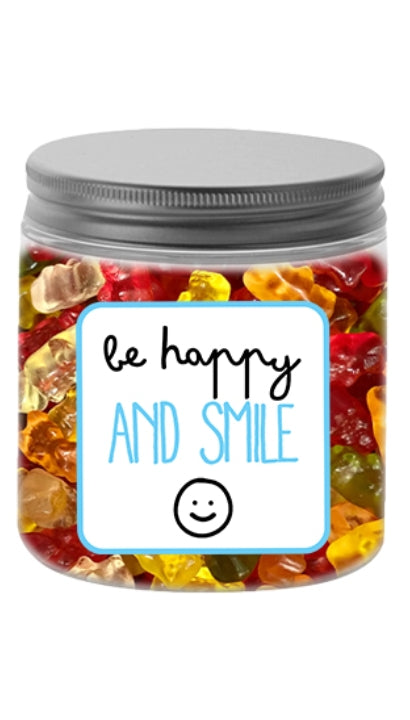 Varzilicious Barattolo Caramelle Haribo Be Happy And Smile Celeste