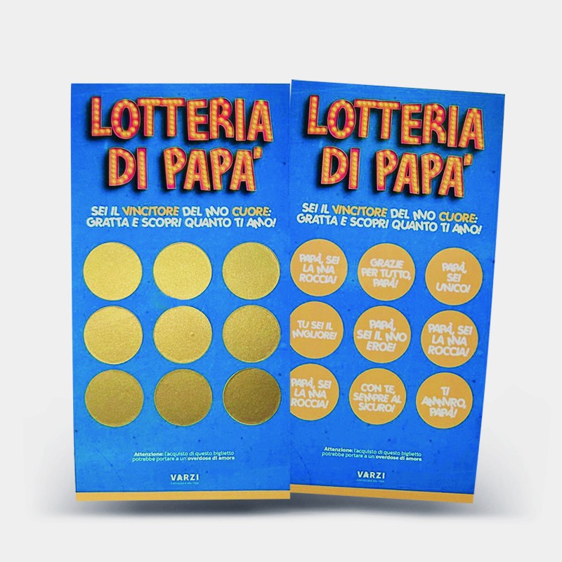 Biglietto Di Auguri Lotteria Di Papà Gratta E Scopri Con Dedica