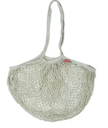 Borsa A Rete In Cotone Beige 35x65cm