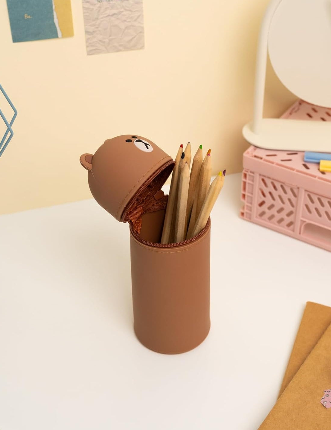 Portapenne In Silicone Line Friends Brown Orsetto Teddy 3D