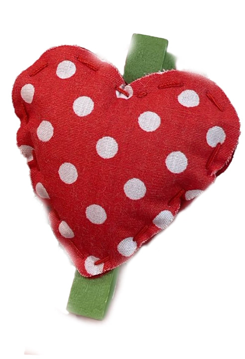 Mollettina Con Cuore In Tessuto Rosso A Pois
