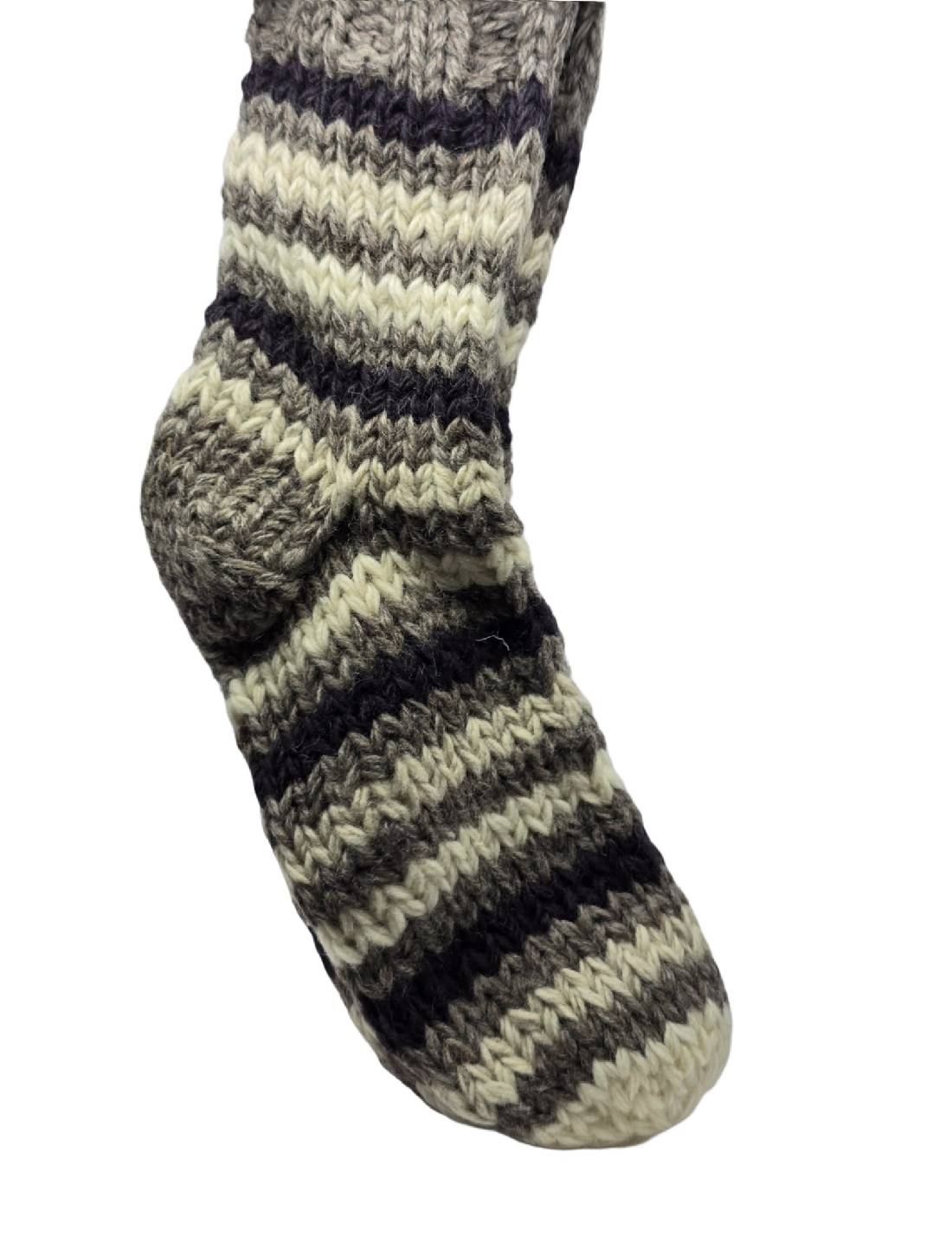 Calza Epifania In Lana Strisce Color Carbone