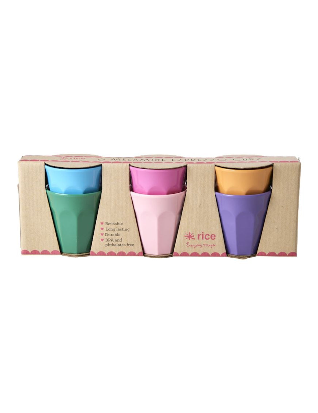 Rice Set 6 Tazzine Melamina Espresso Colori Assortiti