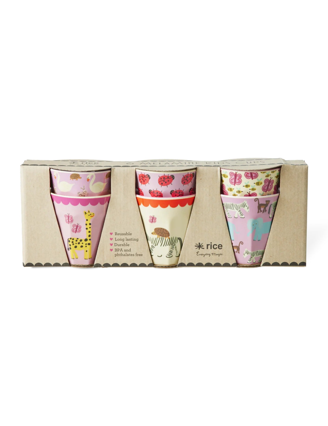 Rice Bicchiere In Melamina Wildlife Print Rosa 1pz