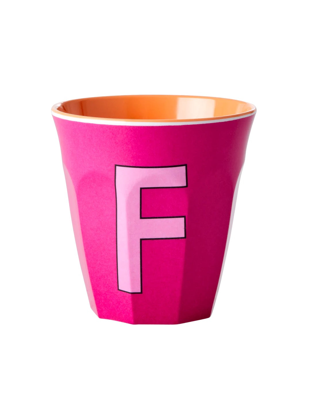 Rice Bicchiere In Melamina Lettera F Fucsia