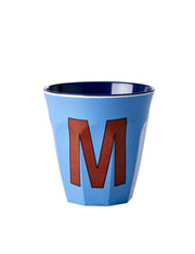 Rice Bicchiere In Melamina Lettera M Blu Polvere