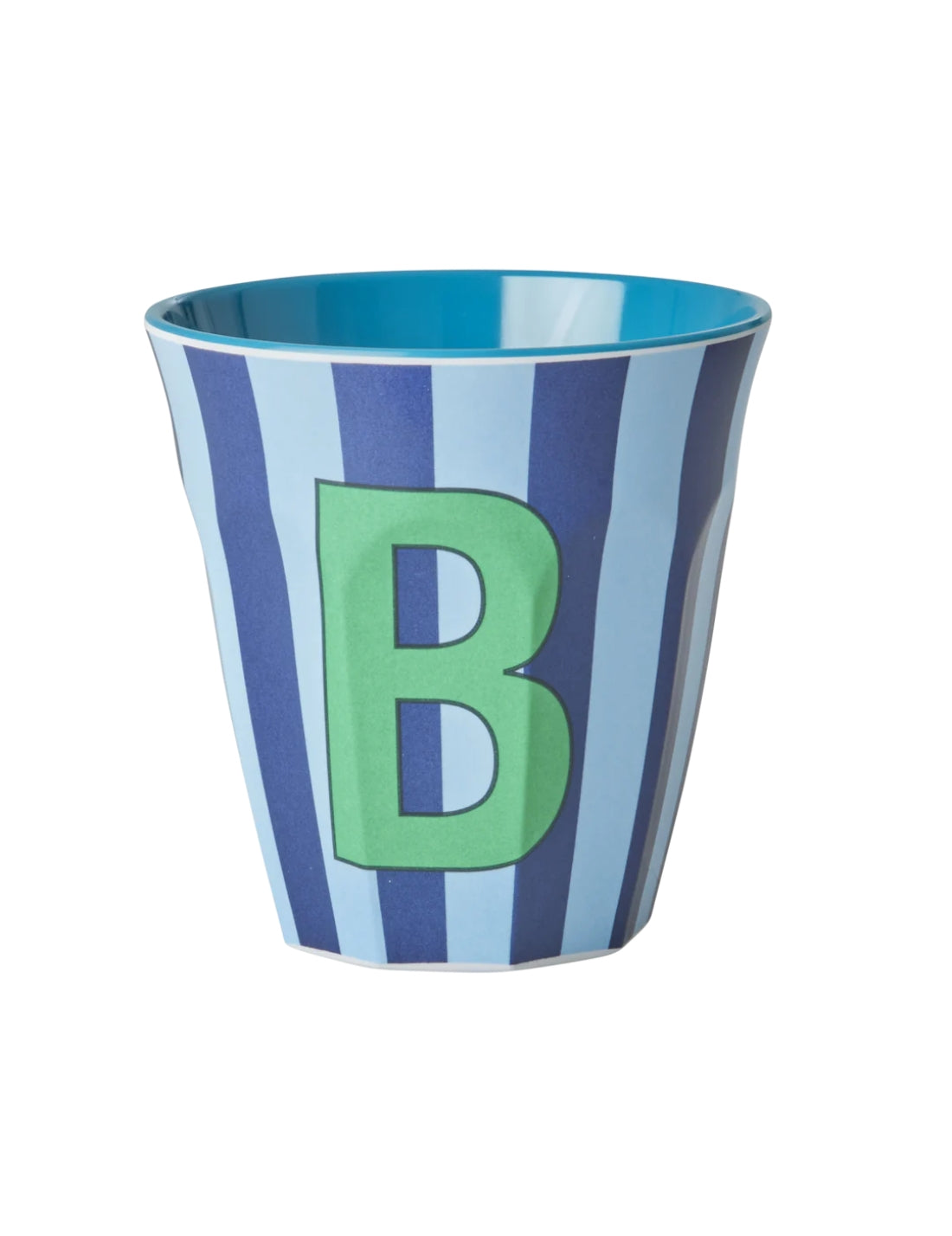 Rice Bicchiere Melamina Lettera B Strisce Blu