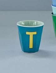 Rice Bicchiere Melamina Lettera T Verde Smeraldo
