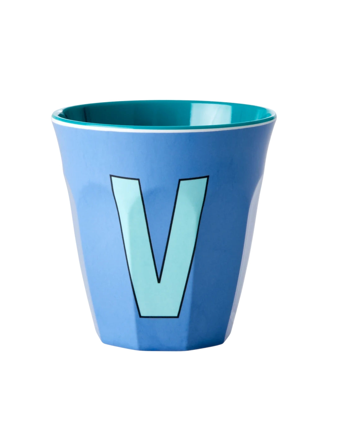 Rice Bicchiere Melamina Lettera V Blu Polvere