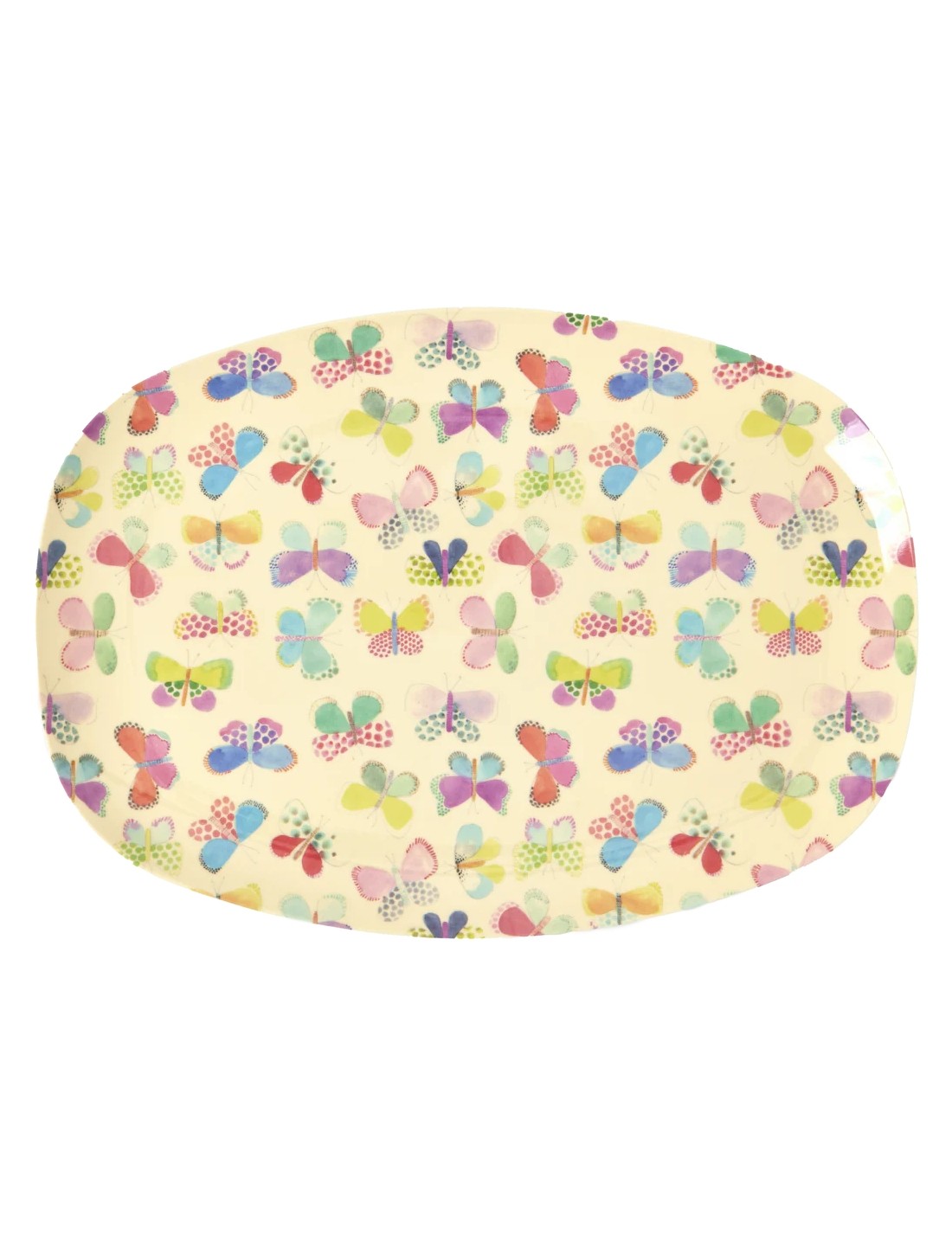 Rice Piatto Piano Grande Rettangolare Farfalle 30cm