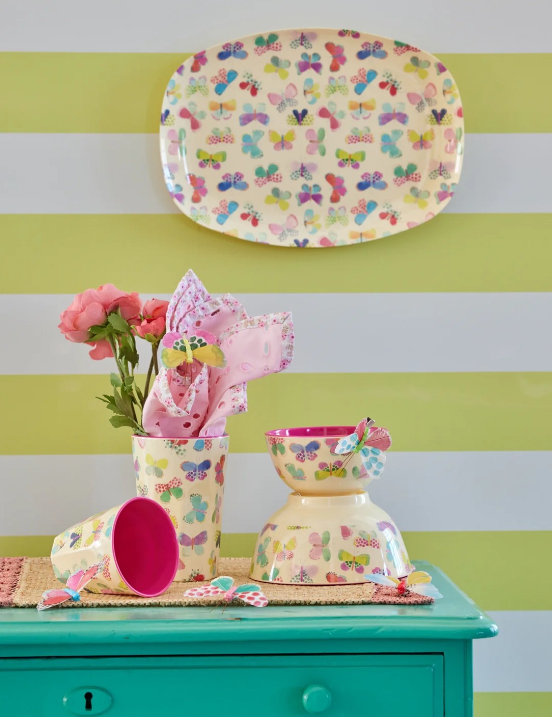 Rice Piatto Piano Grande Rettangolare Butterfly 30cm