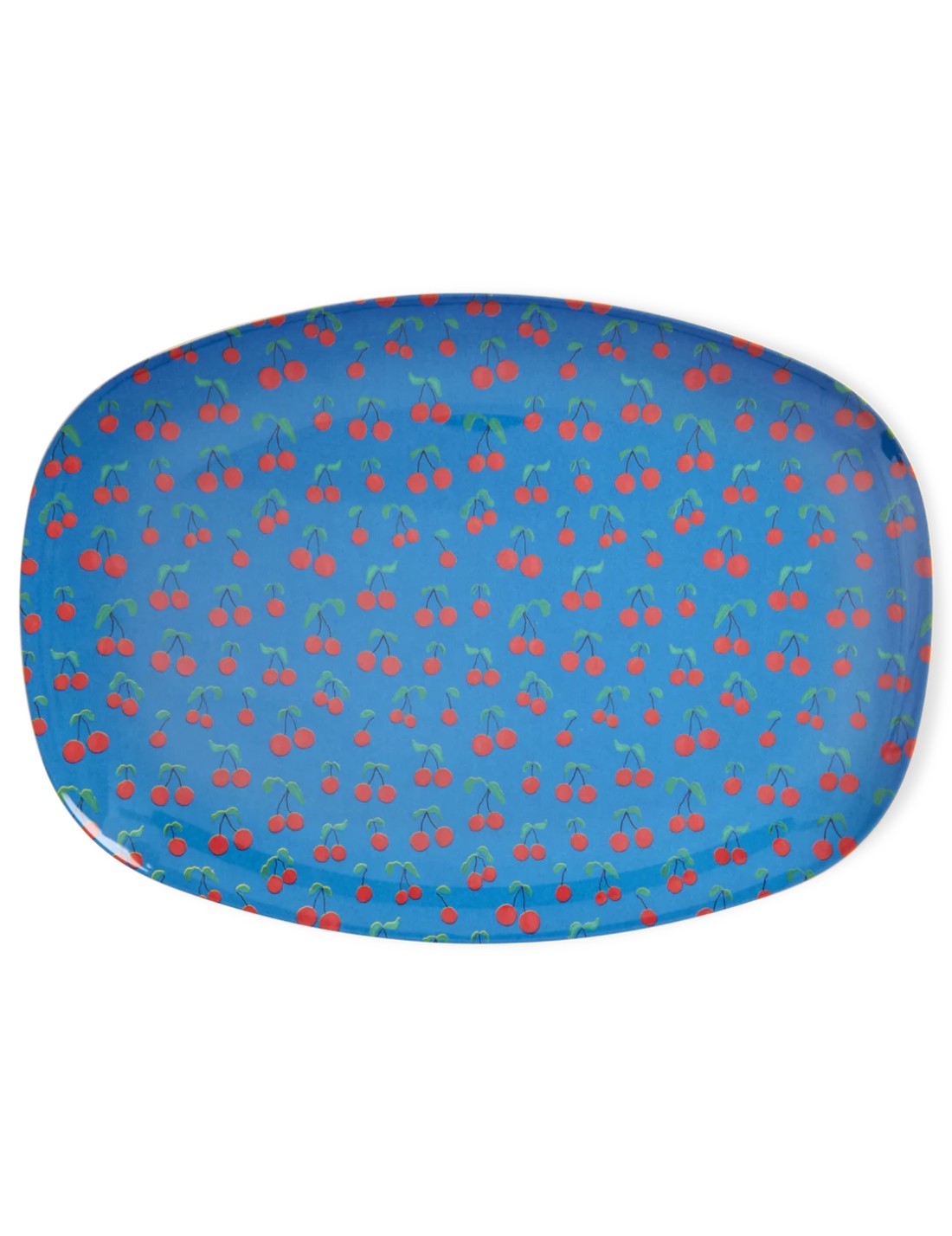 Rice Piatto Piano Grande Rettangolare Blu Cherry 30cm