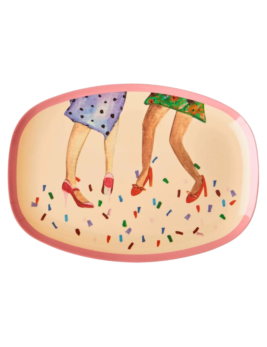 Rice Piatto Piano Grande Rettangolare Dancing Legs 30cm