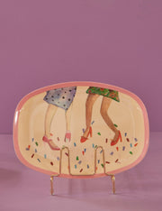 Rice Piatto Piano Grande Rettangolare Dancing Legs 30cm