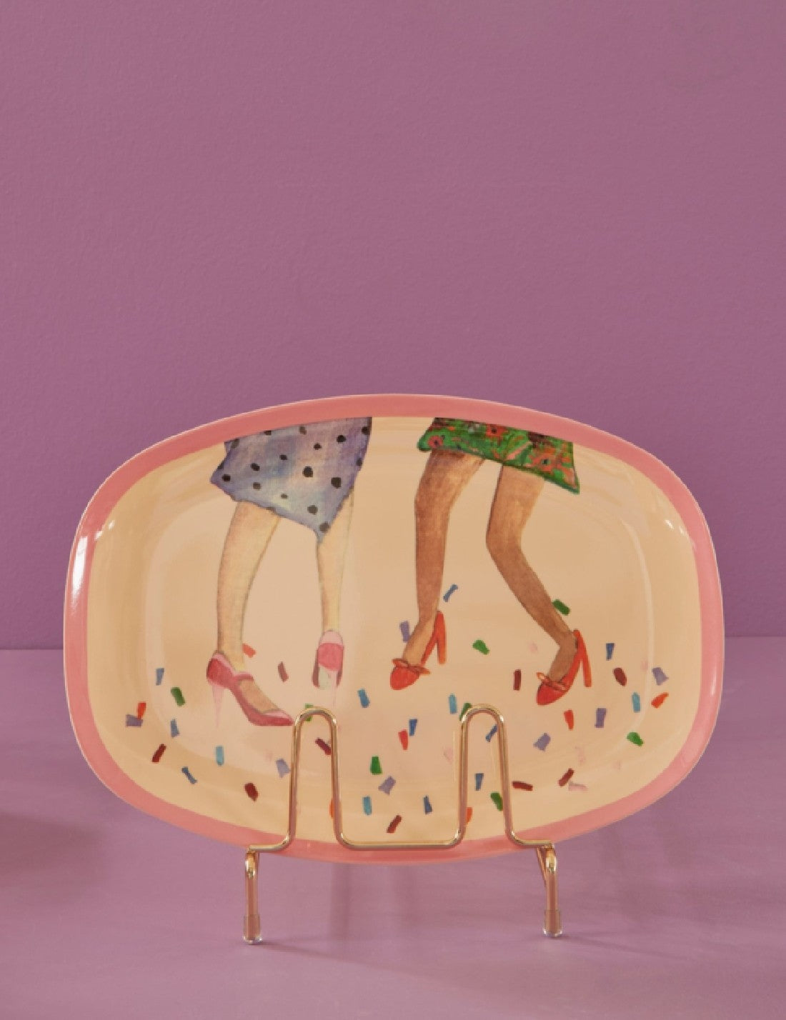 Rice Piatto Piano Grande Rettangolare Dancing Legs 30cm
