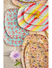Rice Piatto Piano Grande Rettangolare Fiori 30cm