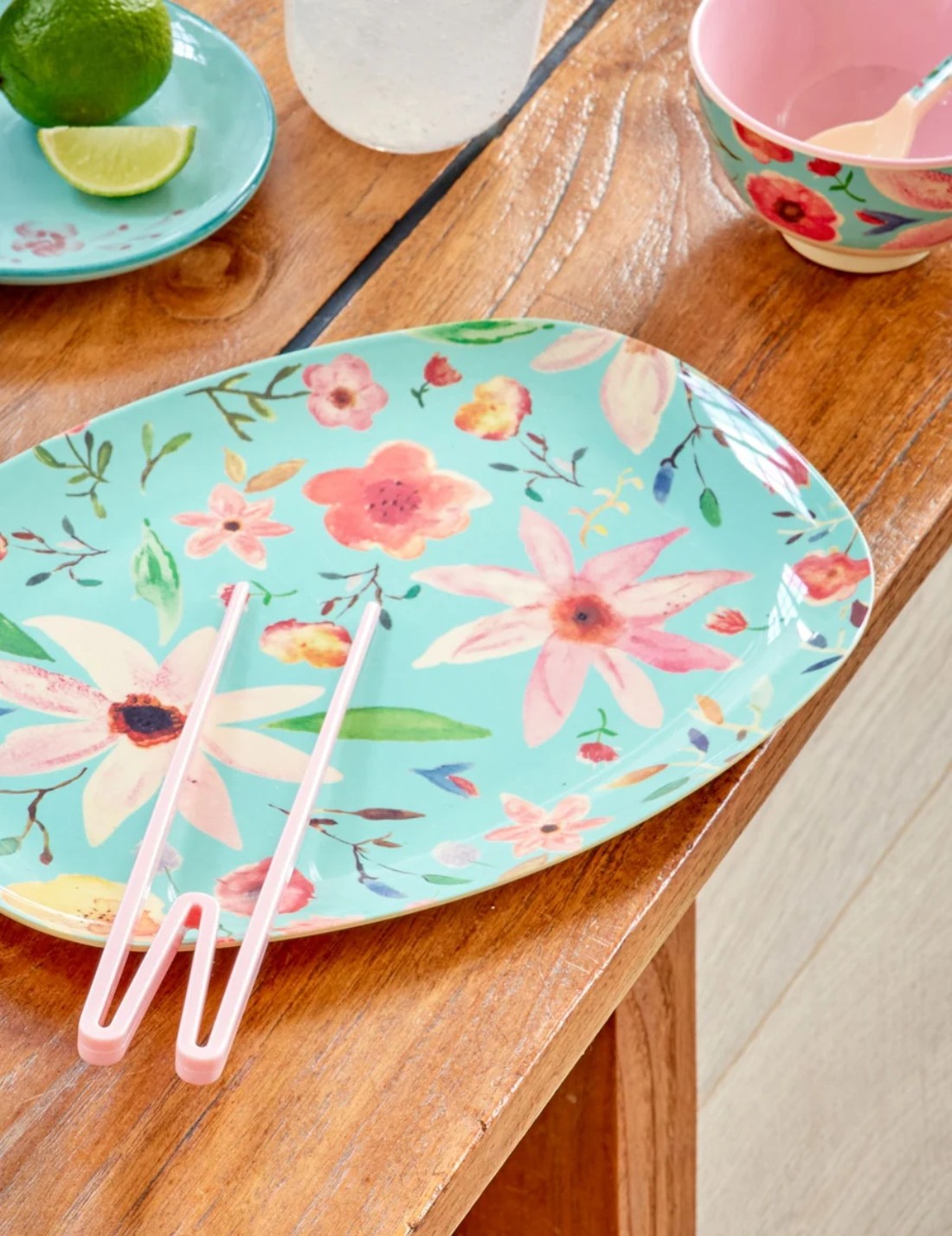 Rice Piatto Piano Grande Rettangolare Menta Selma 30cm