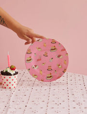 Rice Piatto Piano Per Bambini Melamina Rosa Con Dolci 20cm