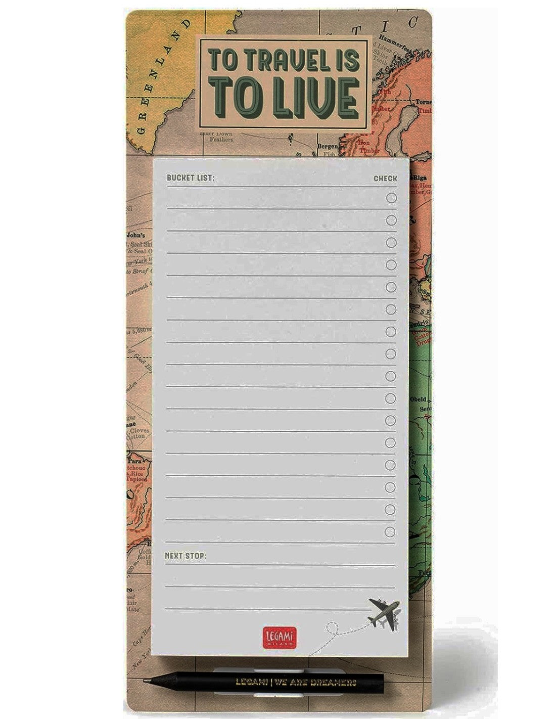 Block Notes Magnetico Con Matita Travel Legami
