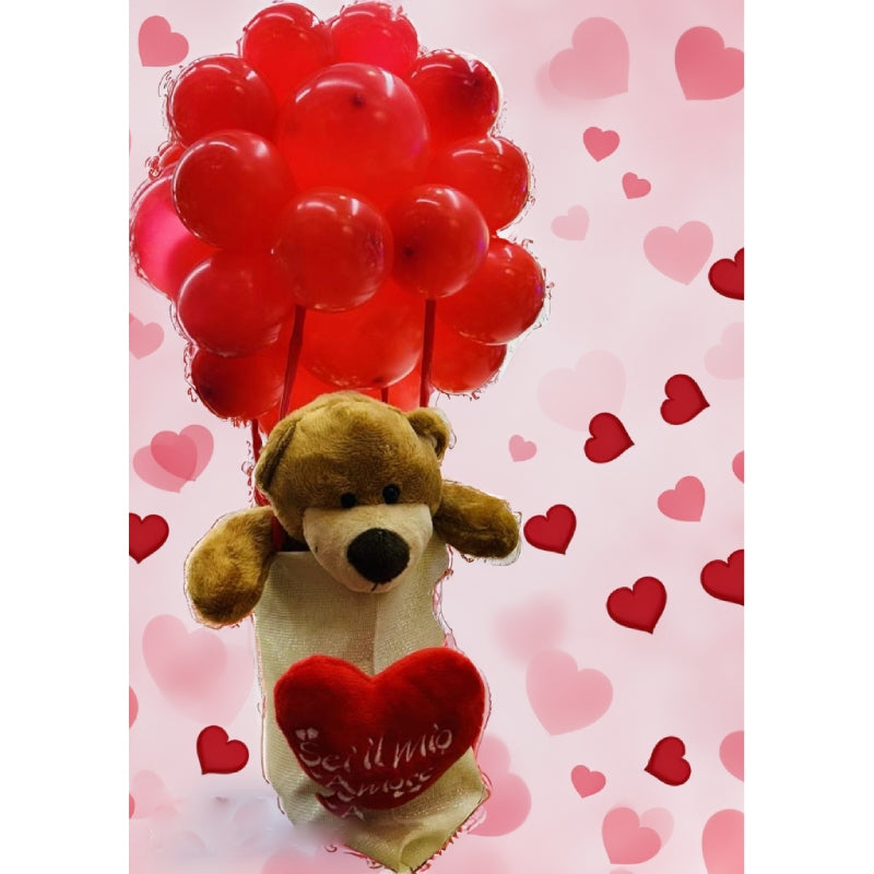 Peluche Orso Teddy Cuore San Valentino 20cm Assortito