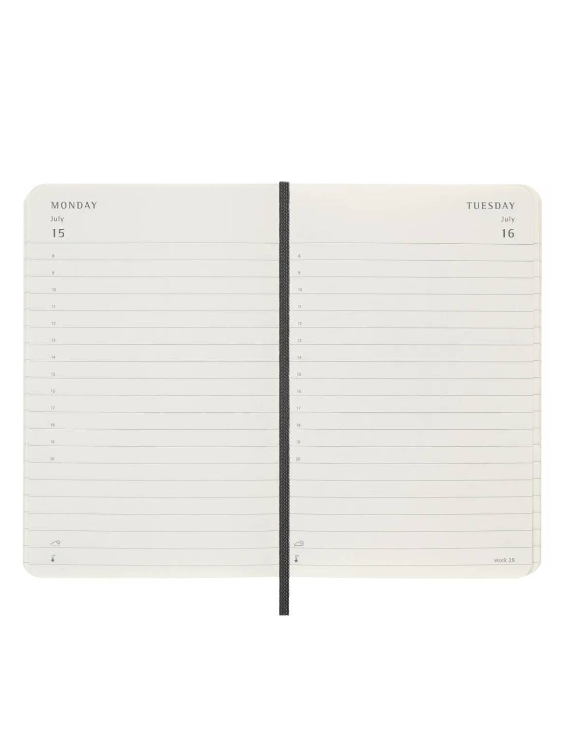 Agenda Giornaliera 12 Mesi 2025 Moleskine Nera Pocket Copertina Morbida 14cm