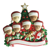 Addobbo Albero Natale 6 In Famiglia Multietnica Personalizzabile