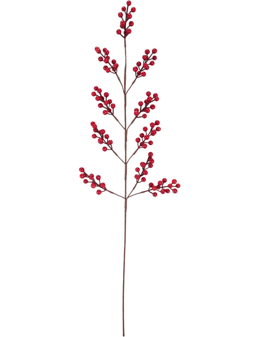 Ramo Decorativo Di Natale Con Bacche Rosse 95cm