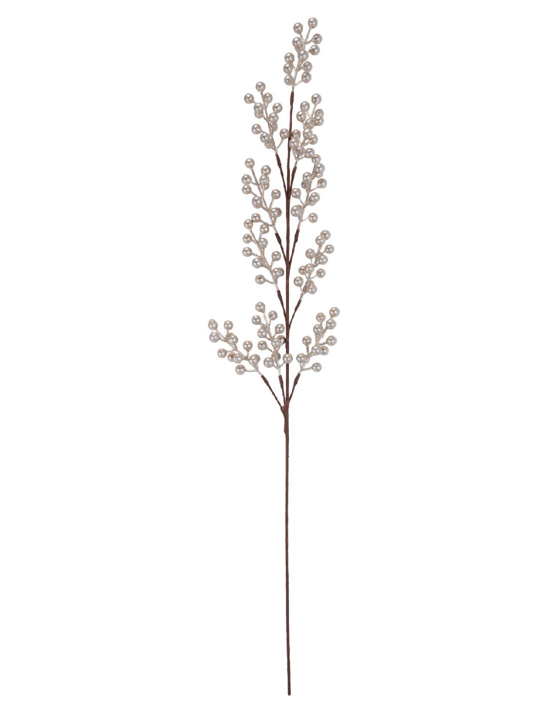 Ramo Decorativo Di Natale Con Bacche Champagne 60cm