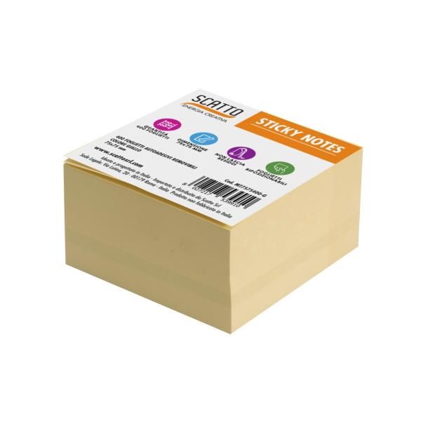 Bigliettini Adesivi 76x76mm 400 Fogli Gialli