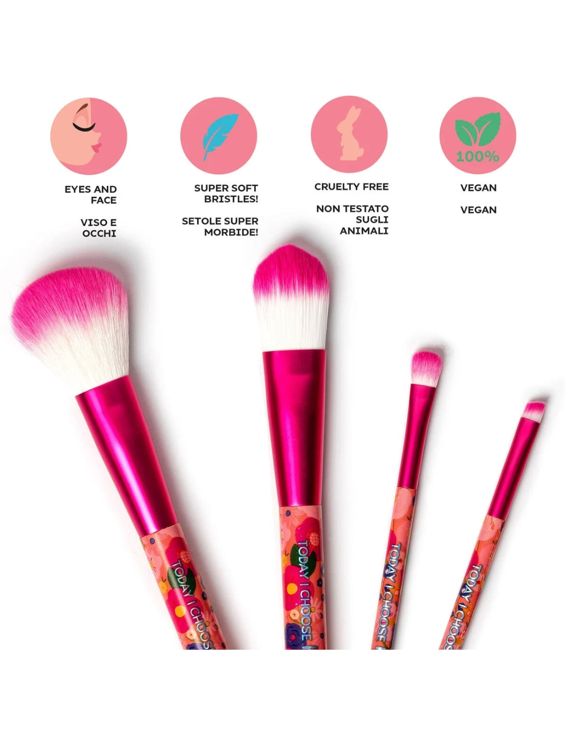 Set 4 Pennelli Trucco Flowers Legami