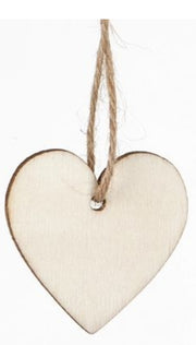 Set 3pz Cuori In Legno Decorativi