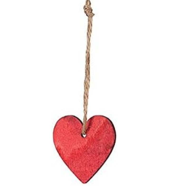 Set 24pz Cuori In Legno Rossi 4cm