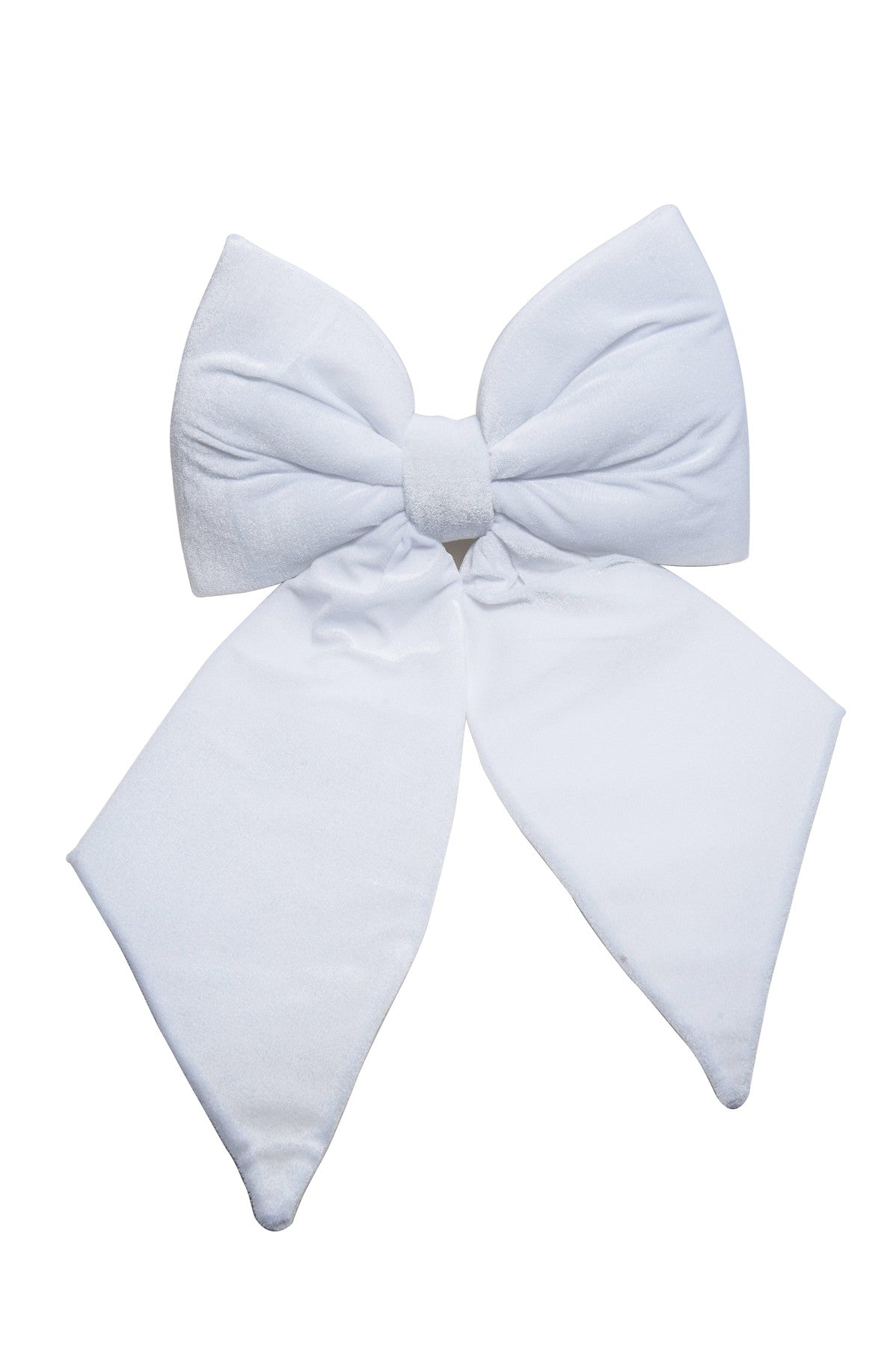 Addobbo Albero Di Natale Fiocco in velluto Bianco 40x40cm