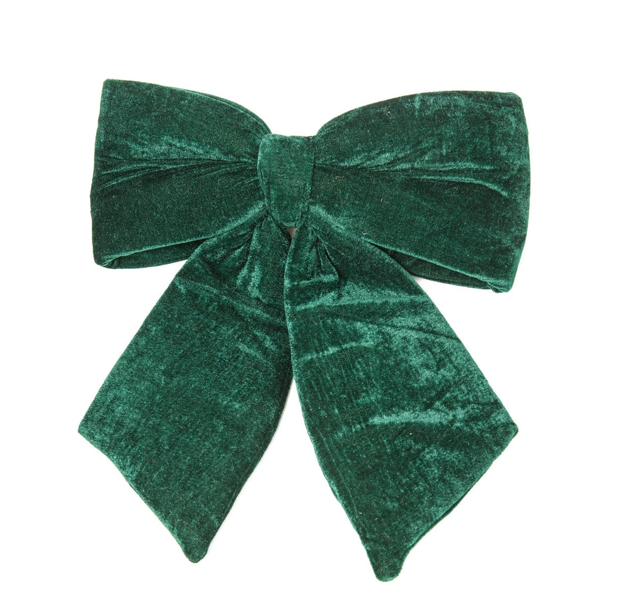Addobbo Albero Di Natale Fiocco Verde In Velluto 40x40cm
