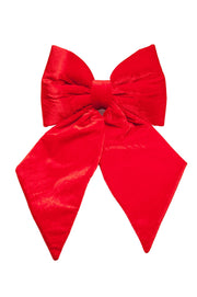 Addobbo Albero Di Natale Fiocco Rosso In Velluto 40x40cm