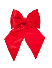 Addobbo Albero Di Natale Fiocco Rosso In Velluto 55x80cm