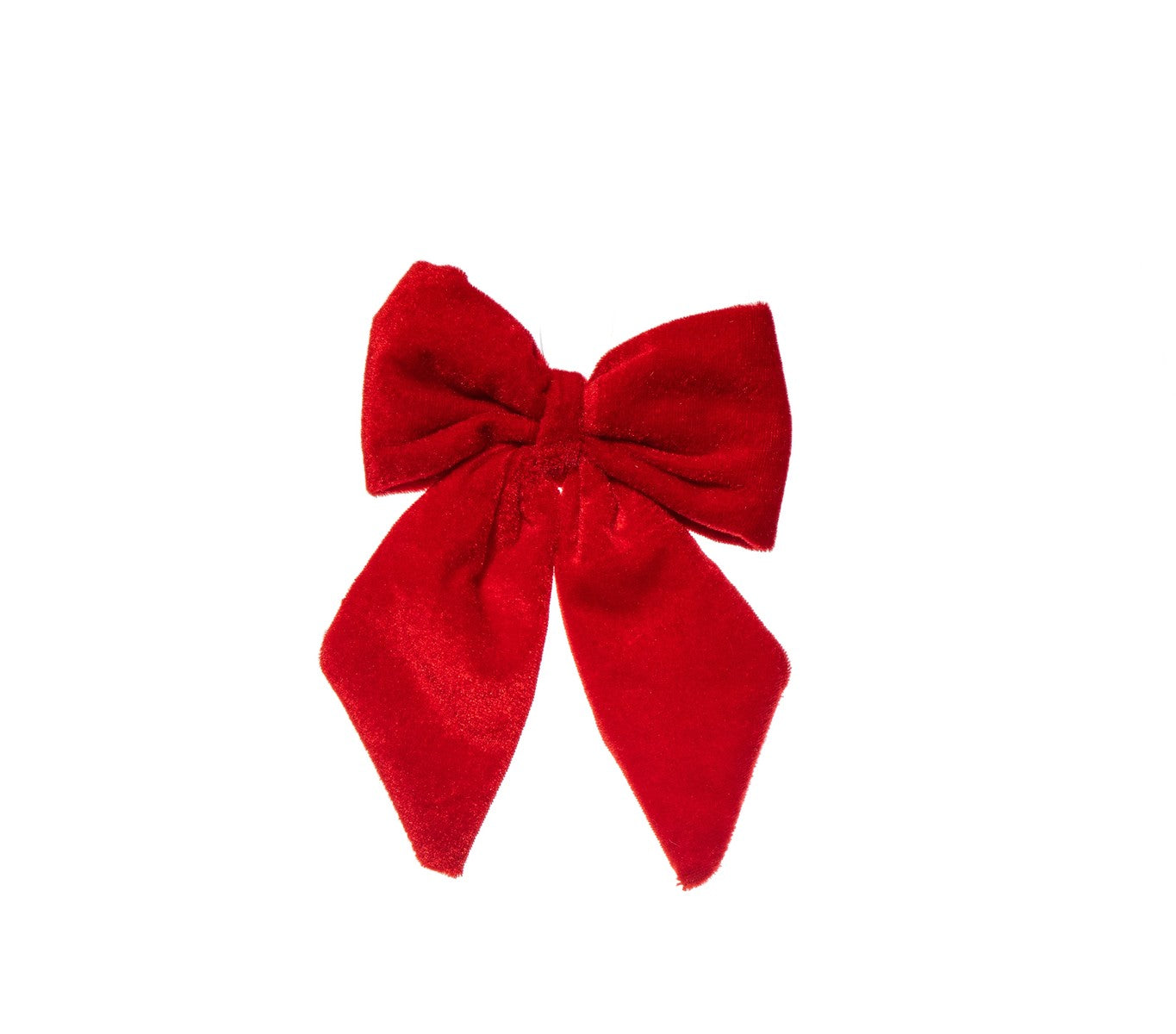 Addobbo Albero Di Natale Fiocco Rosso In Velluto 24x16cm