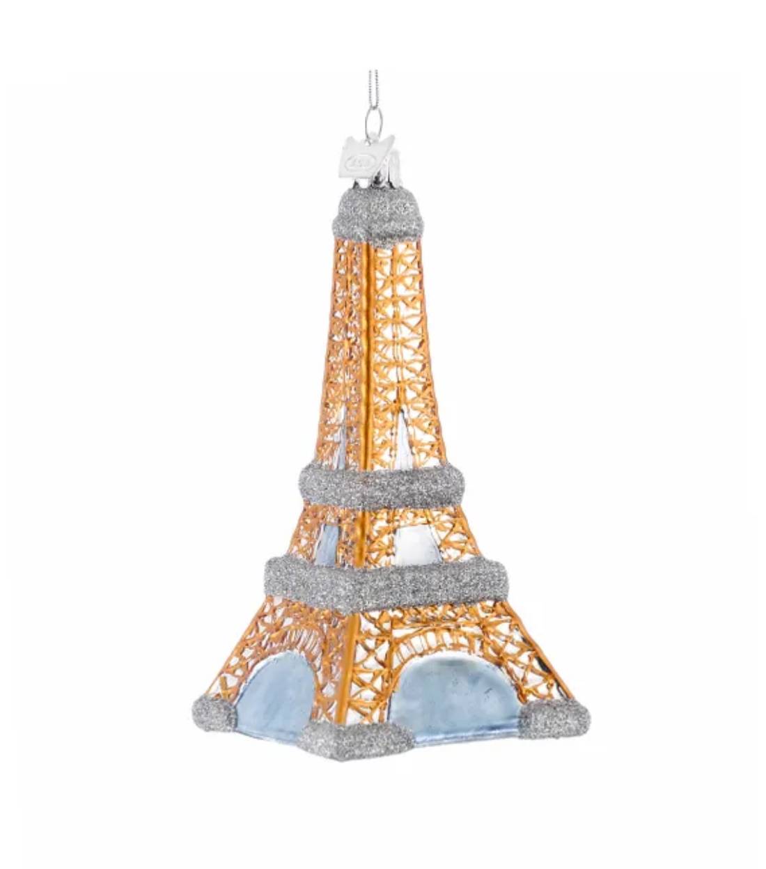 Addobbo Albero Di Natale In Vetro Torre Eiffel 13cm