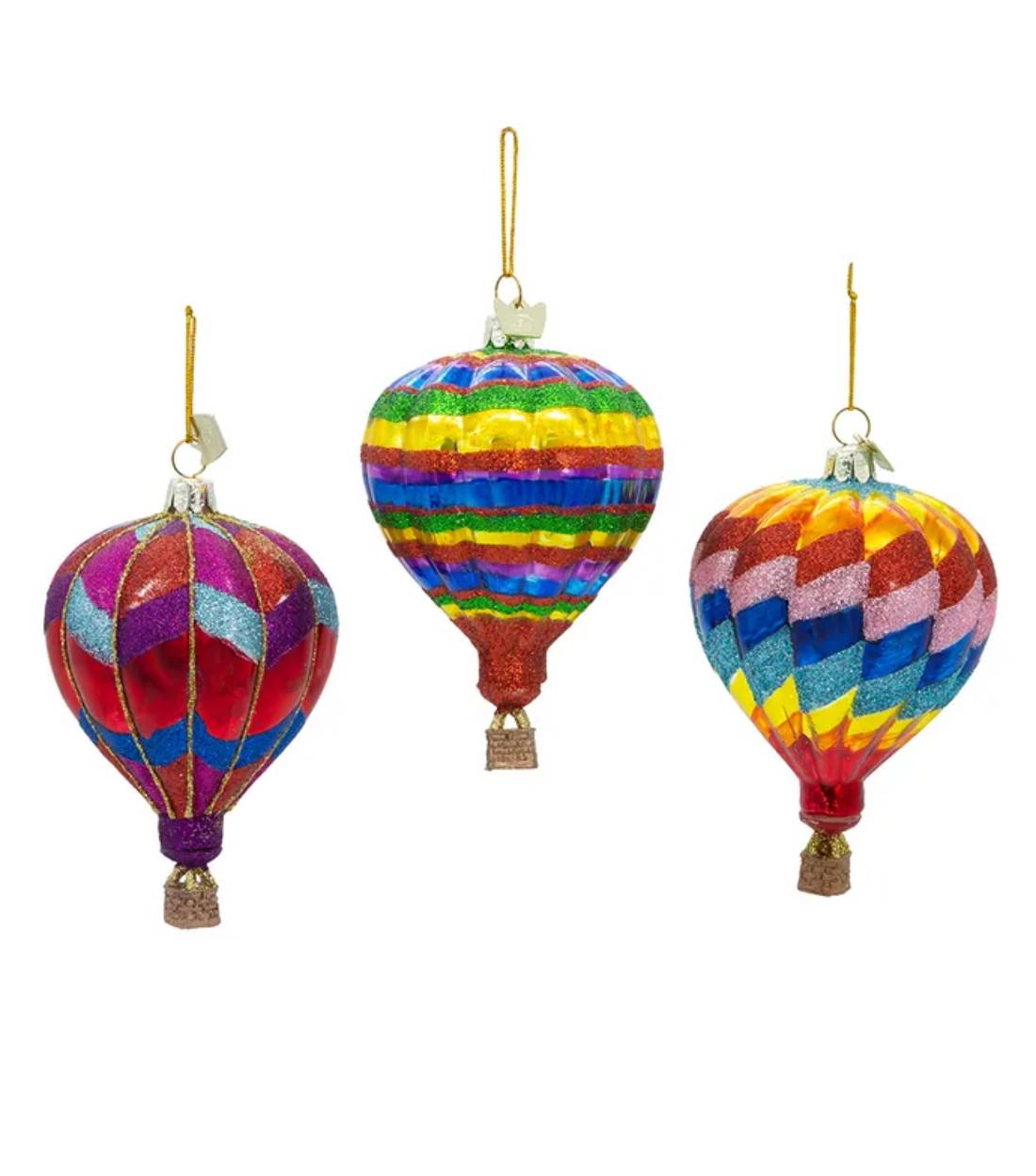 Addobbo Albero Natale In Vetro Mongolfiera 9cm