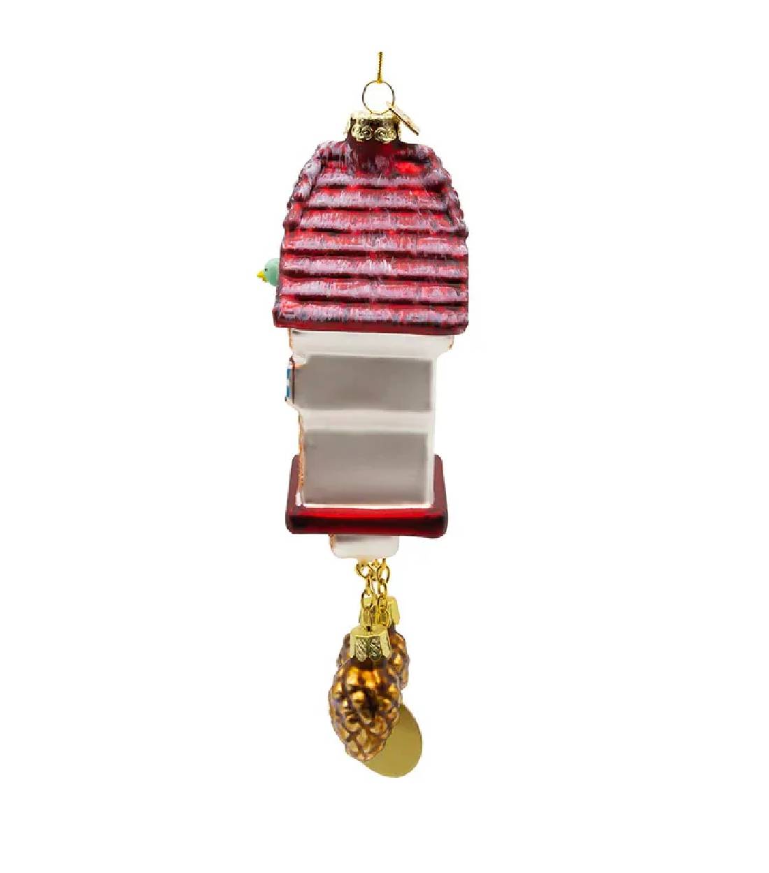 Addobbo Albero Di Natale In Vetro Orologio A Cucù 13cm