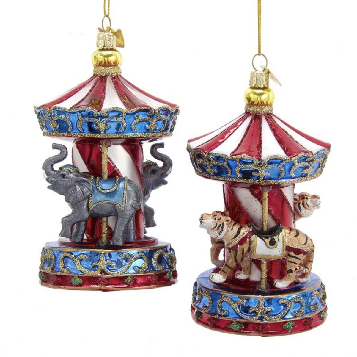 Addobbo Albero Di Natale Carosello In Vetro 13cm Prodotto Assortito