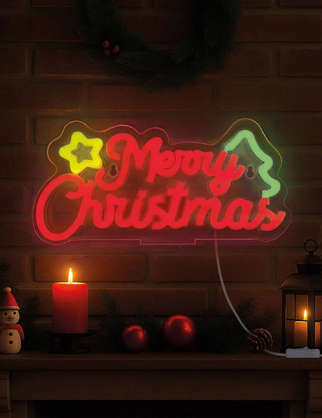 Lampada LED Effetto Neon Merry Christmas Legami