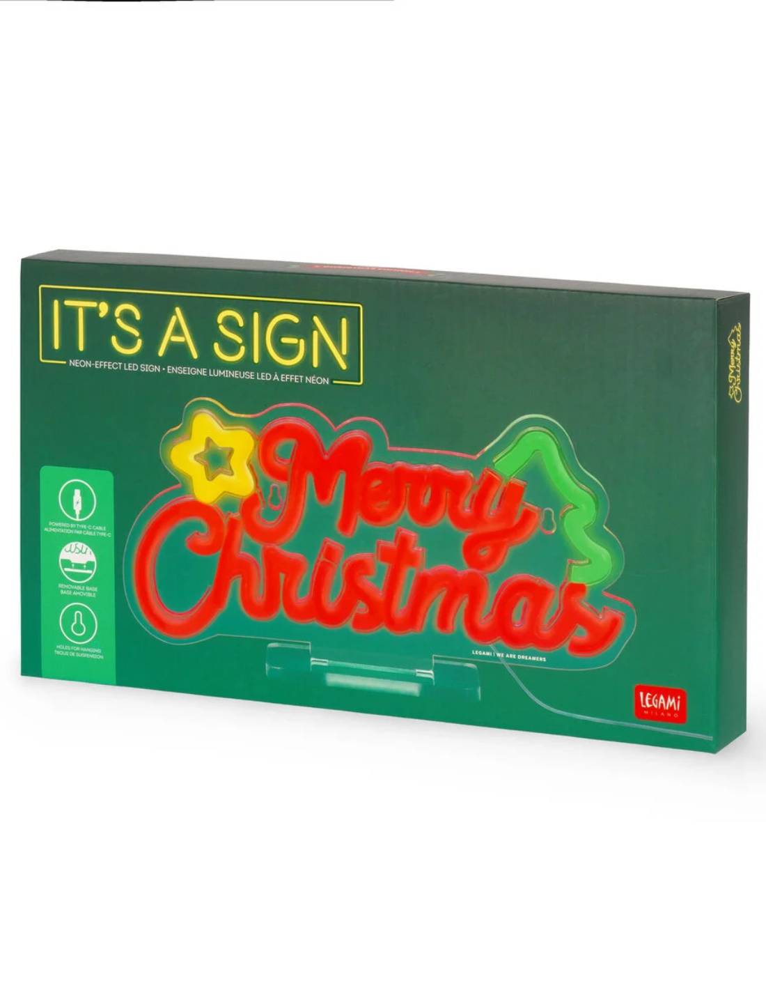 Lampada LED Effetto Neon Merry Christmas Legami