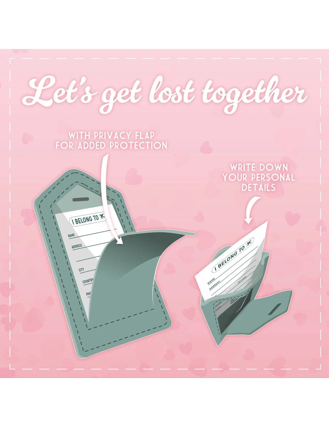 Set 2 Etichette Bagaglio Let's Get Lost Together Legami
