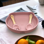 Set Pappa In Silicone Morbido Con Ventosa Orsetto Rosa