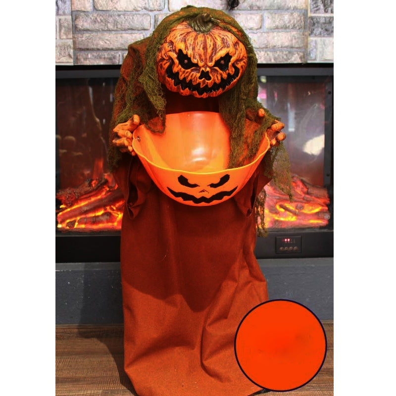 Decorazione Casa Zucca Porta Caramelle Animato Halloween 80cm