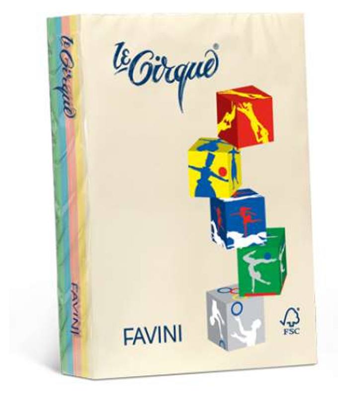 Risma Di Carta Colorata Favini Le Cirque A4 5 Colori Tenui 80g 500 Fogli