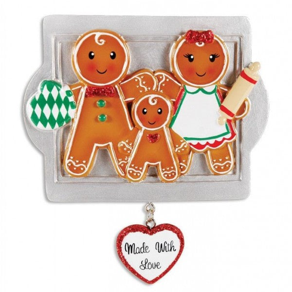 Addobbo Natale Famiglia 3 Biscotti Personalizzabile