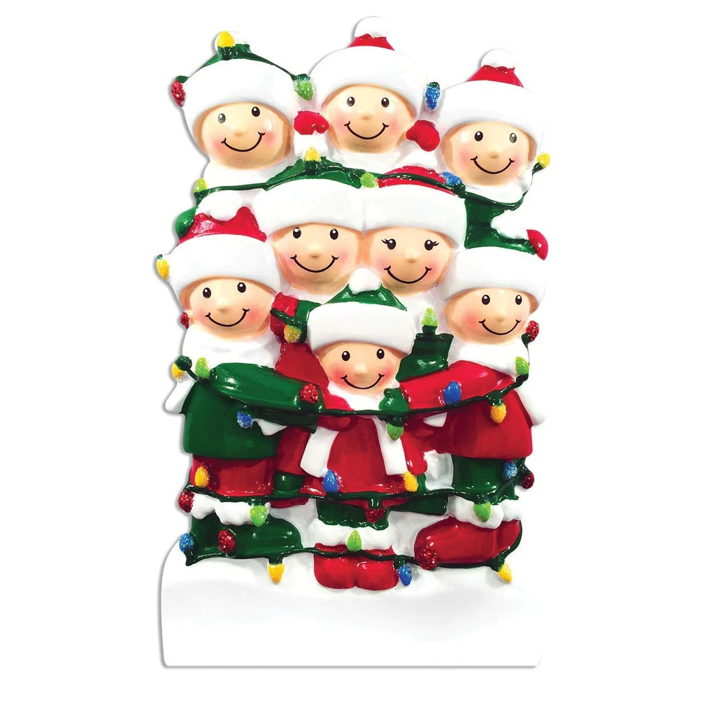 Addobbo Albero Di Natale 8 In Famiglia Con Serie Di Luci Personalizzabile