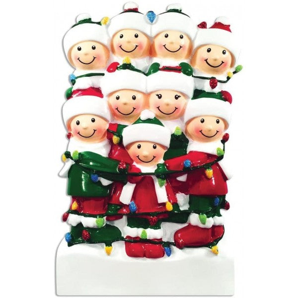 Addobbo Albero Di Natale 9 In Famiglia Con Serie Di Luci Personalizzabile